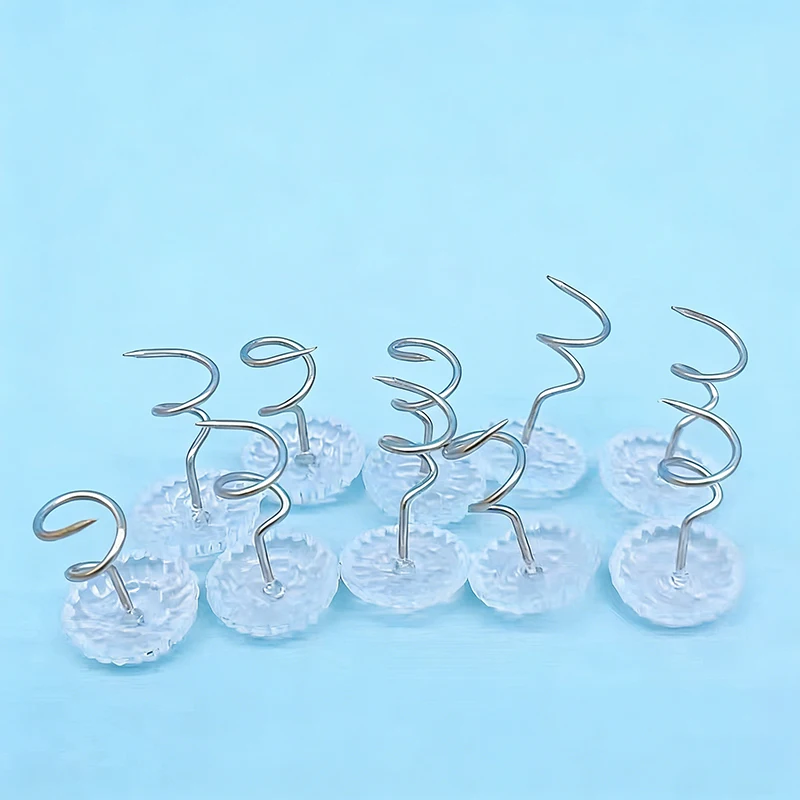 30/50/100Pcs 투명 나선형 네일 핀 플라스틱 헤드 소파 시트 용 미끄럼 방지 앵커 트위스트 핀 DIY 홈 공예 도구