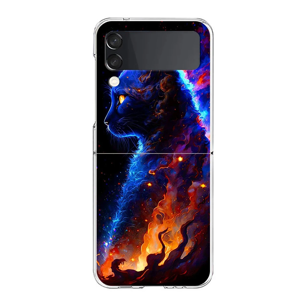 Cartoon Katze Hard PC Handy hülle für Samsung Galaxy Z Flip 5 4 3 transparente Abdeckung für Galaxy Z Flip 6 faltbare stoß feste Hüllen – Detail 6
