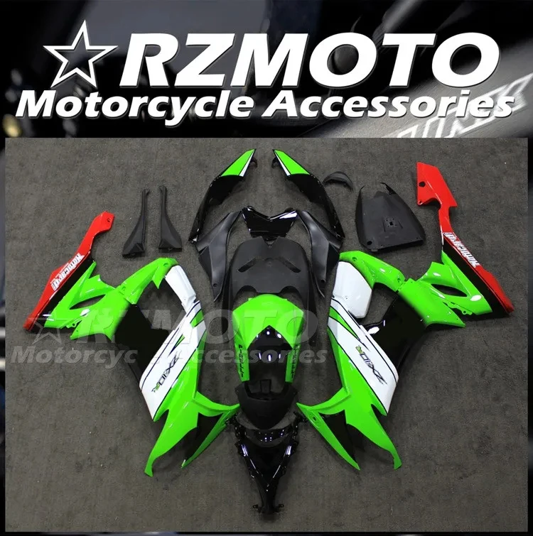 

4Gifts New ABS Full Fairings Kit Fit For KAWASAKI ZX-10R ZX10R 2008 2009 2010 08 09 10 Bodywork Set Custom Red Green