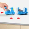 Forest Family 1/12 Green Cartoon Q Mini Pull Back Motorcycle Dollhouse Miniature Furniture Model Set Children’s Toy Girl Gift 3
