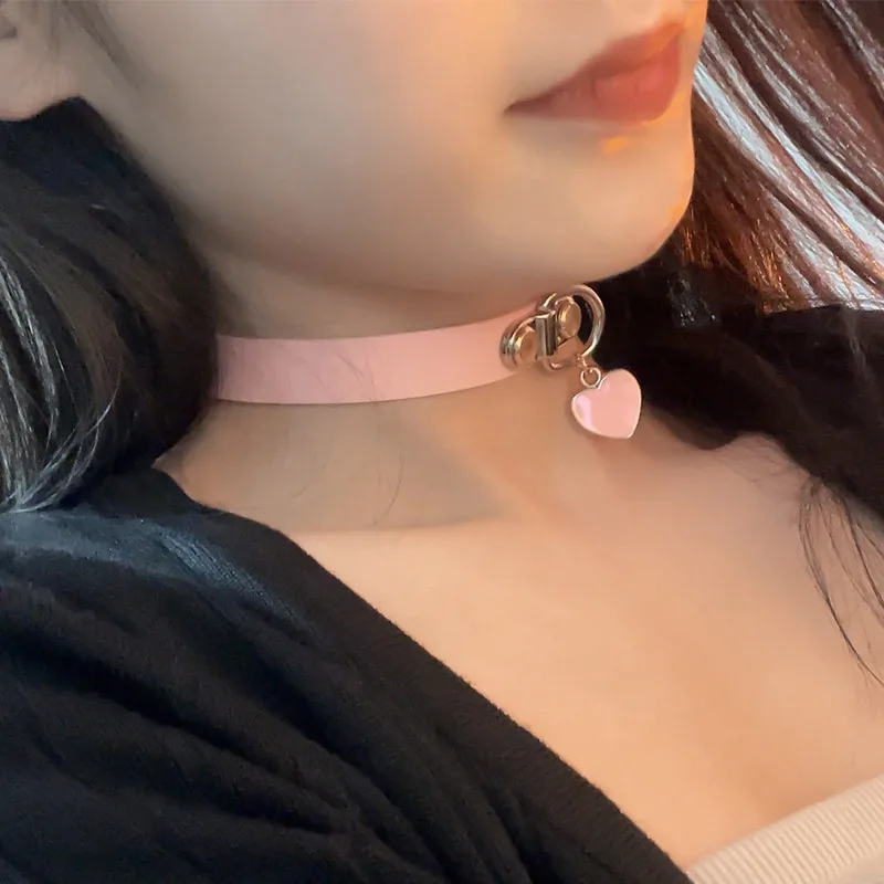 HZY6Long LovesmSexy Accessories Big Bell Collar Sexy Silicone Neck Ring Sexy Maid Style Drag Chain Necklace