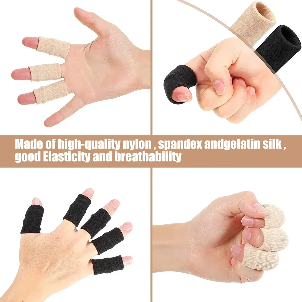 10PCS Finger Schutz Arthritis Unterstützung Daumen Brace Protector Finger Schutz Fitness Sport Basketball Gym Elastische Finger Ärmeln – Detail 5