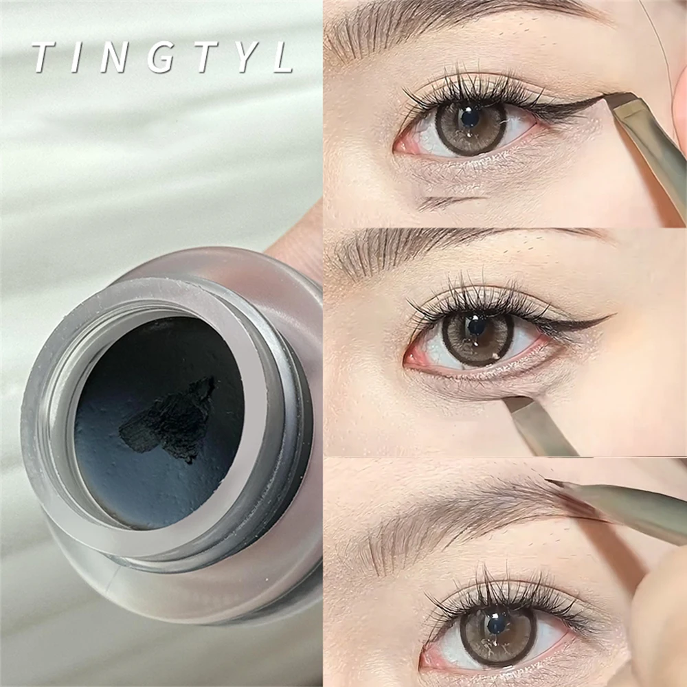 3-Color Eyeliner Eyebrow Gel Cream With Brush Waterproof Lasting Non Smudging Matte Red Brown Easy Wear 3 In 1 Korean Makeup eyeliner pencils liquid eyeliner eyeliner pen eyeliner stamps powder eyeliner