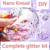 Rainbow Nano Tape Glue Pinch Music Blowing Gold Powder Toy Kid Shinny Set Students DIY Decompression Water Balloon Tape 3