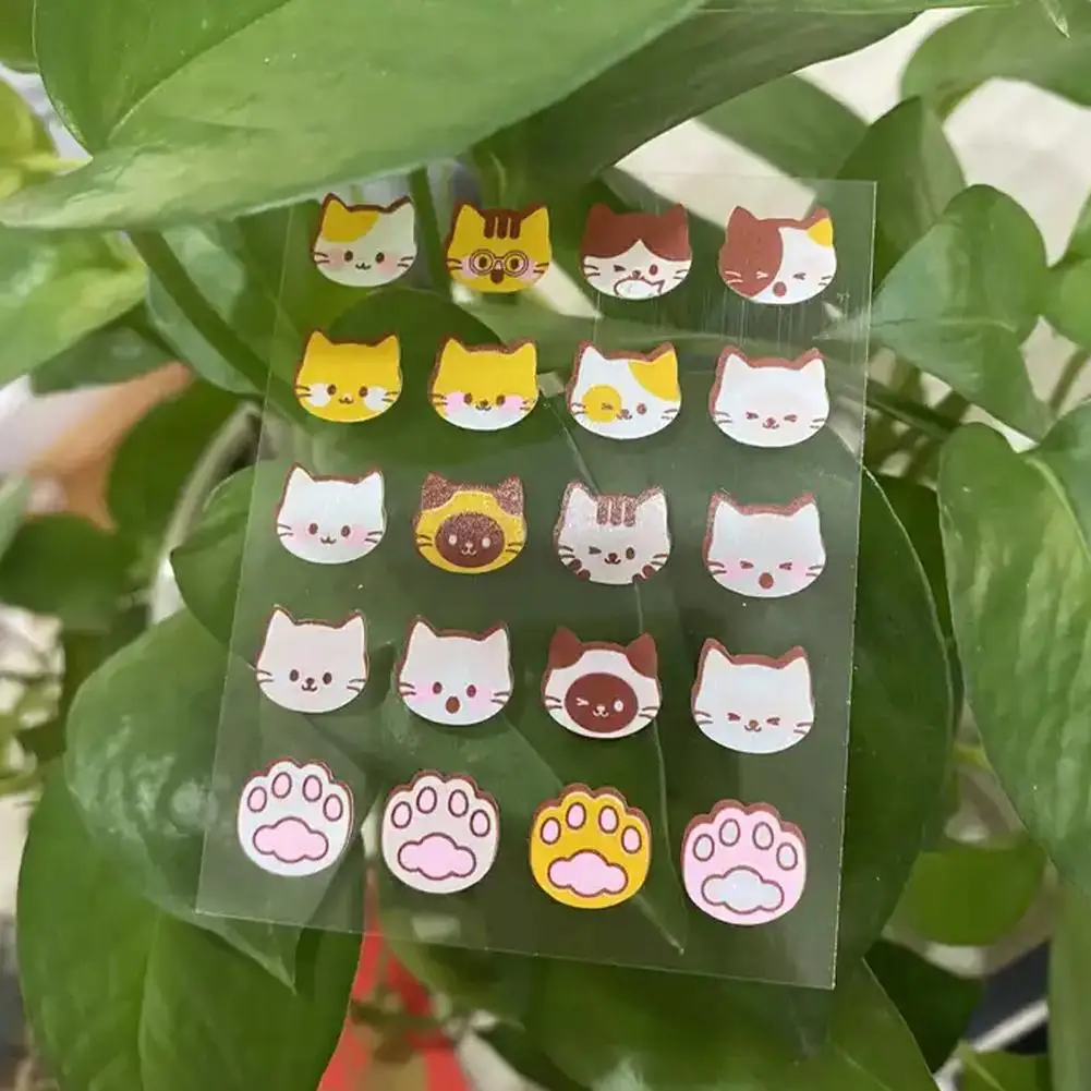 20pcs Cute Cartoon Cat Acnes Care Patch Pimple Spots Treatment Gentle Repair Breathable Soothing Invisible Facial Care Sticker