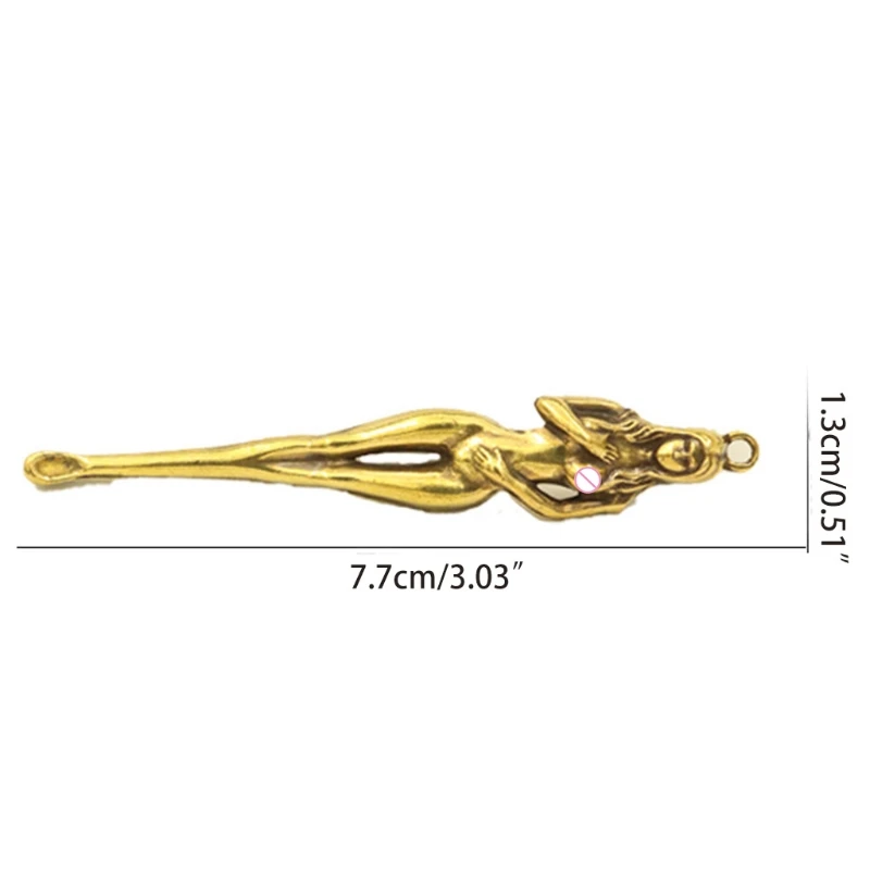 

for Creative Brass Keychain Earpick Beauty Women Keychain Pendants Handmade Ear Pick Tools Outdoor Camping Ear P