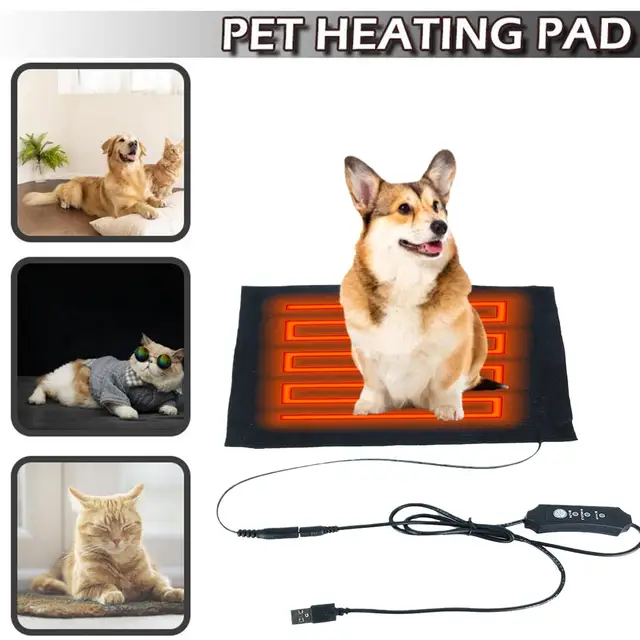 Pet Heater Heating Pad Pet Warmer Heating Pad Pets Accessories Warmer Mat Pet Winter Pet Rug Carpet Heater Pet Warm B2G4 4