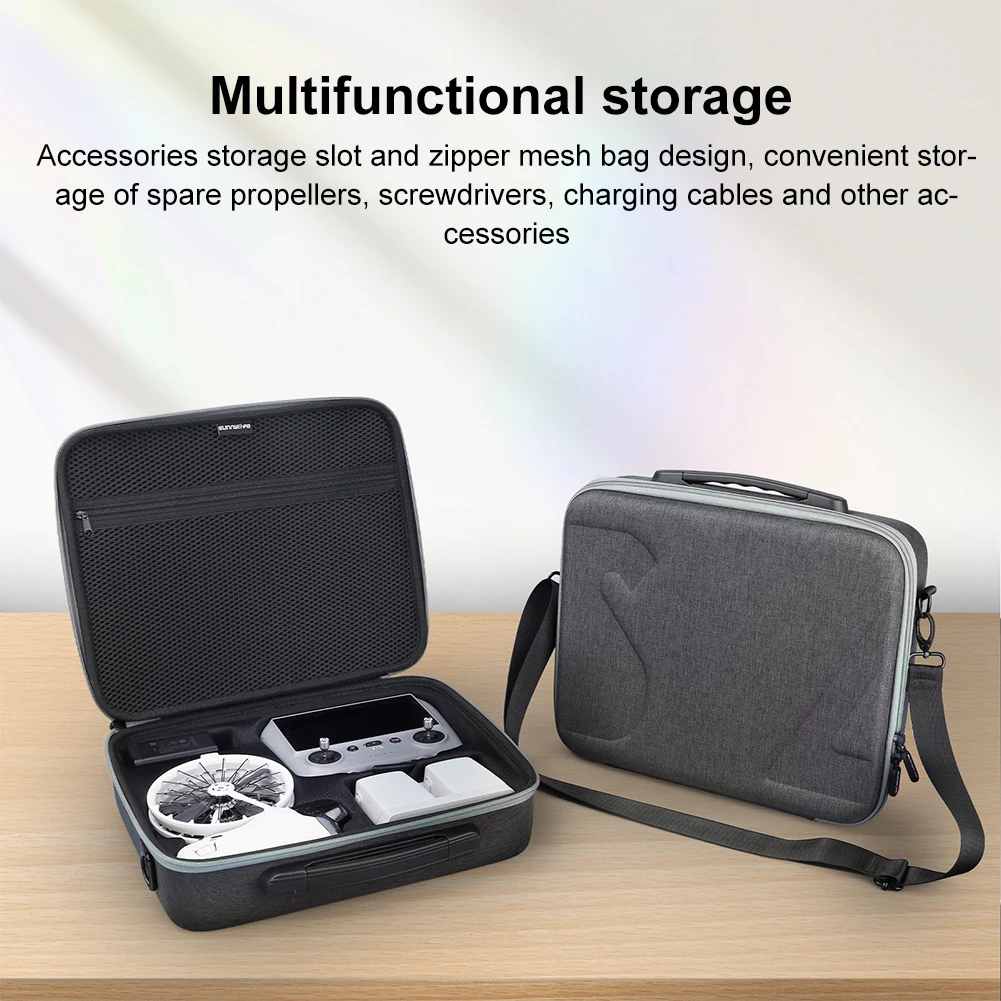 Storage Bag Portable Travel Shoulder Bag Hard Suitcase Storage Case for DJI Flip Drone RC 2/RC-N3 and Batteries
