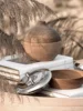 Oak Storage Box with Lid, Metal Bowl,Candy Jar, Stainless Steel Jewelry Box for Room Decor, Home Decoration, Gifts 3