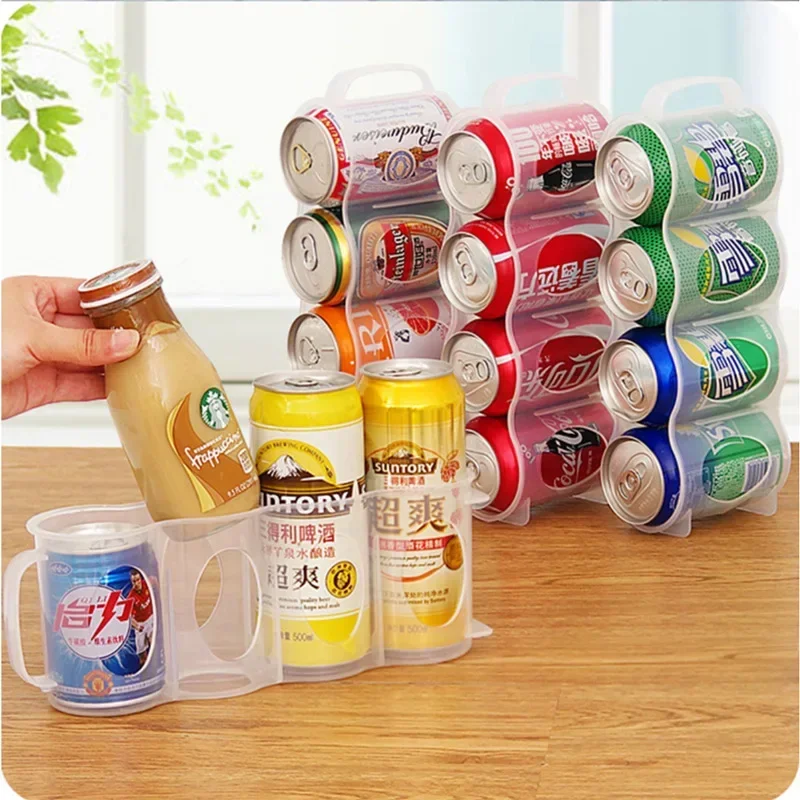 1PC Kitchen Refrigerator Storage Box Refrigerated Soda Drink Storage Rack Can Organizer Hand-held Cans Kitchen Storage Box 3