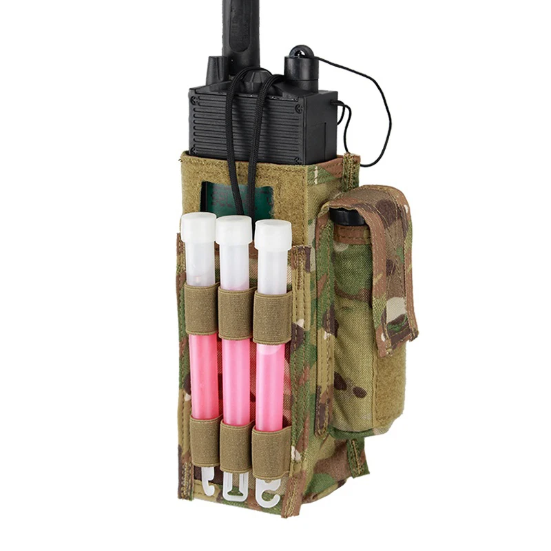 

Idogear Tactical Molle Prc148 152 Radio Pouch With Flash Light Pouch Walkie Talkie Military Interphone Airsoft Multi-function