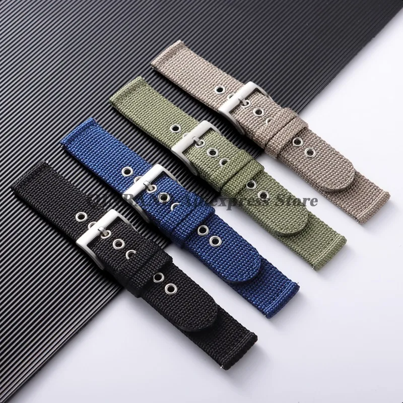 Quick Release Woven Canvas Watchband Strap - Versatile Nylon Fabric Sport Bracelet