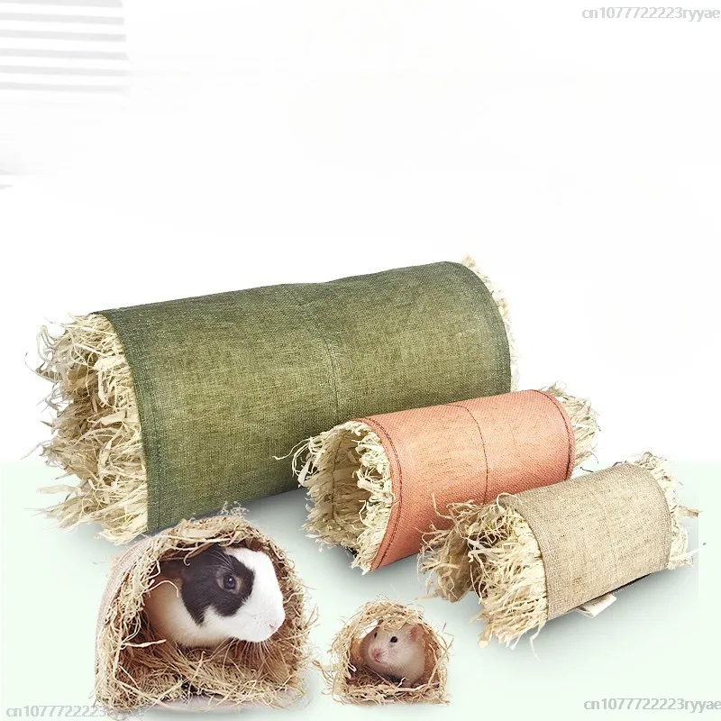Pet Rabbit Tunnel Toy Rabbit Cavia Totoro Cat Hamster Pad Golden Silk Bear Cavia Nest Pad Arch Tunnel Pet Supplies