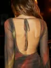 2025 Summer New Urban Style Quality Waist Collection Printed Silk Mesh Short Open Back Dress 2