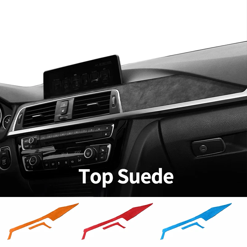 Top en daim pour BMW F30 F32 F34 (2013 – 2019), autocollant de garniture de tableau de bord de Console centrale, accessoires de réglage intérieur de voiture
