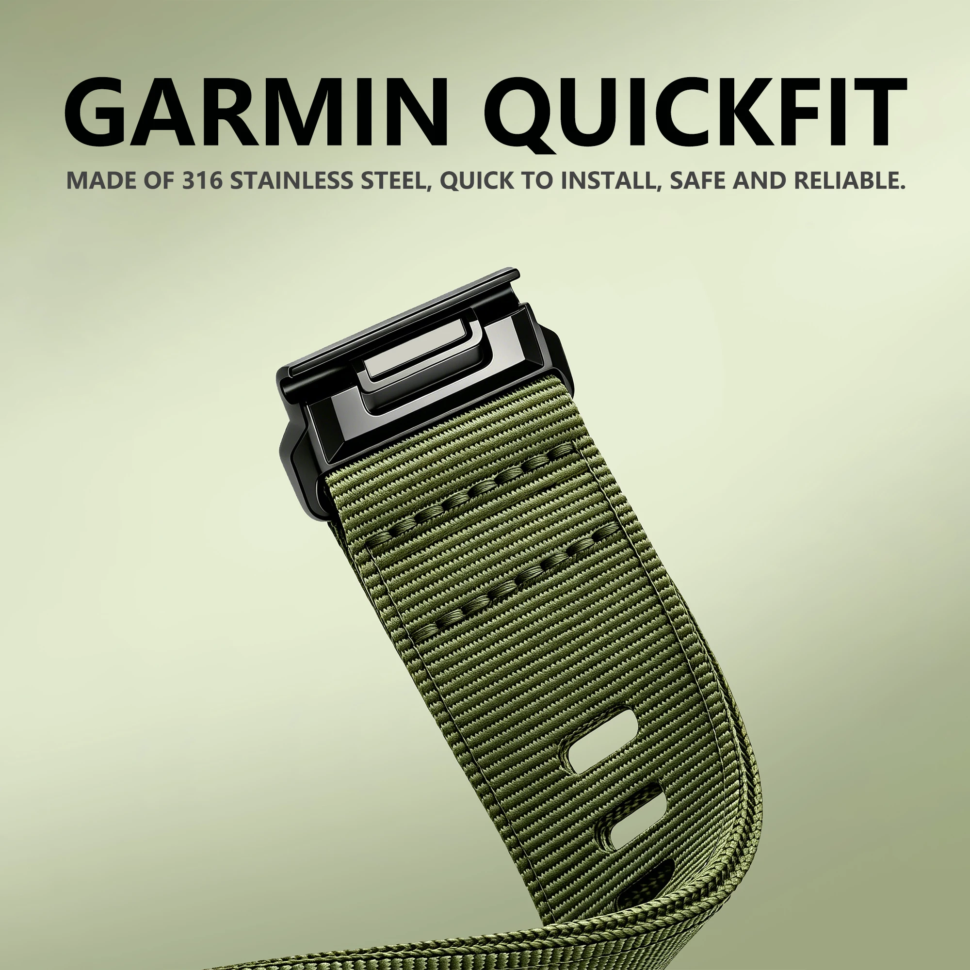Military Tactical Woven QuickFit Watch Strap, 22mm/26mm