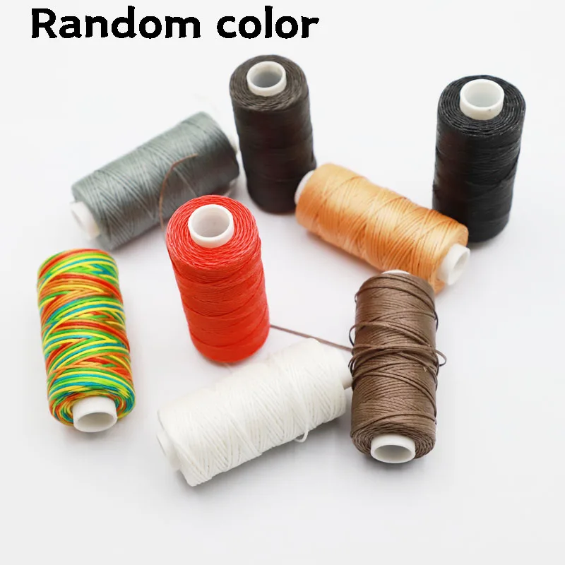 컬러 폴리에스터 실 기계 손 바느질 바늘 및 실 라운드 왁스, DIY 왁스 로프 지갑, 가죽 바느질 가방