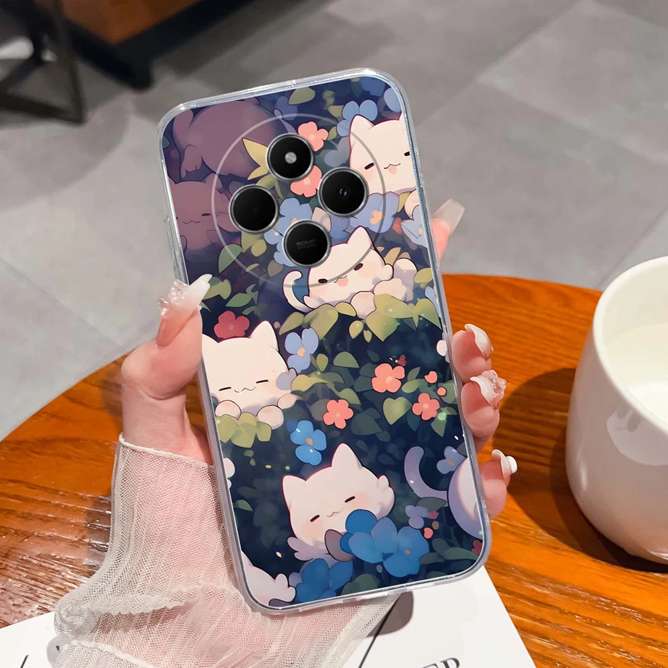 Cute Healing Pattern Clear Soft TPU Silicone Shockproof Phone Case
