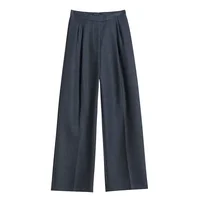 New Autumn Slim High Waist Straight Women's Pants Casual Solid Color Loose Chic Female Wide Leg Pants Fashion Office Ladies pant - Image 5