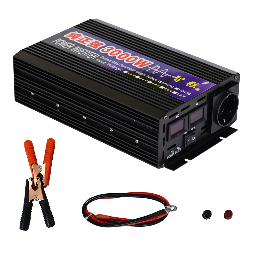 

Pure Sine Wave Inverter Solar Off Grid Power Inverters DC 12V 24V To AC 220V 50Hz 60Hz Voltage Transformer Converter 3000W 4000W