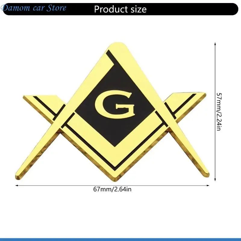 A2UC 내후성 프리메이슨 심볼 형제애 데칼 엠블럼 (자동차 및 오토바이용, 자동차 및 오토바이 사용 회원 및 애호가용)
