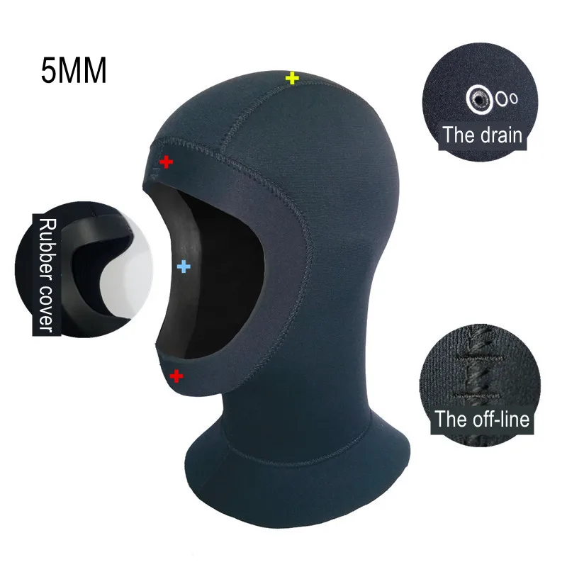 5MM Neoprene Professional Non-slip Bathing Diving Hat Scuba Cold-proof Wetsuit Head Cover Helmet For Snorkeling Beach Swim Cap 2 pin finger ptt motorcycle helmet headset microphone professional earpiece for kenwood two way radio accessories