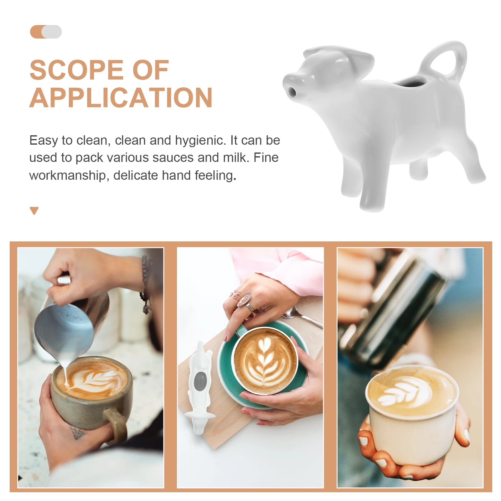 Pitcher Milk Creamer Ceramic Jug Cow Coffee Cup Sauce Gravy Dispenser Pourer Frothing Mini Container Serving Boat Frother