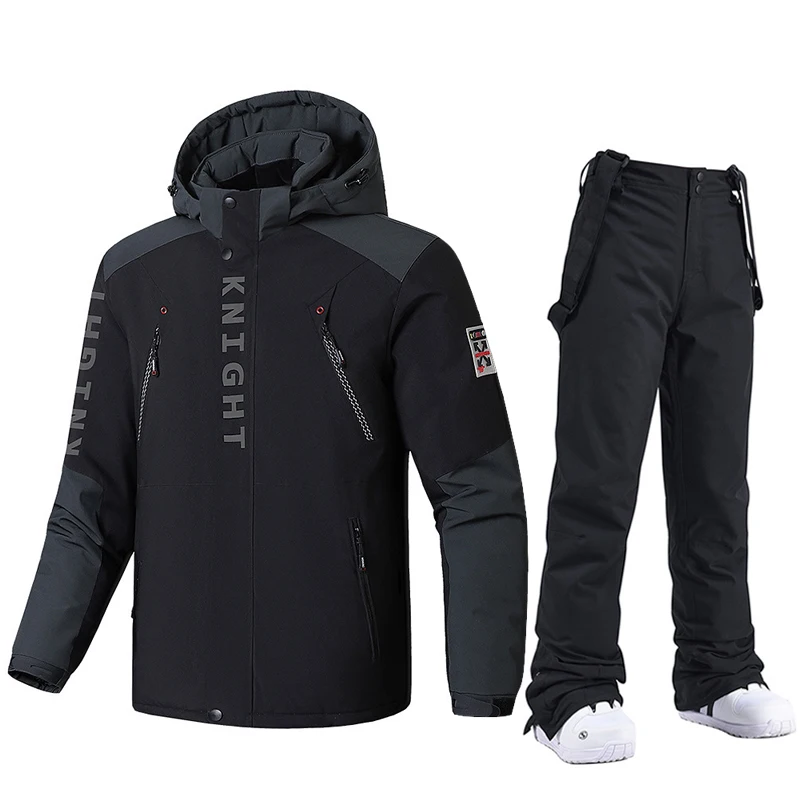 Men Ski Jacket And Pants Winter Warm Windproof Ski Suit Male Snowboard Snow Coat Trousers Outdoor Sports Camping Brand Ovearalls