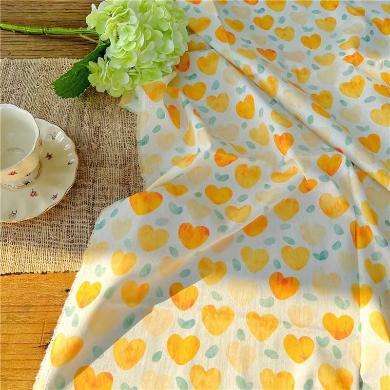 Colored Love Cotton Poplin 40S Like Liberty Fabric Digital Printing For Sewing Cloth Dresses Skirt Kids Designer Tissus DlY