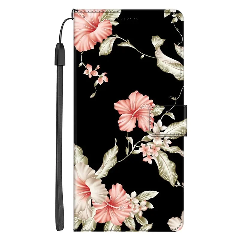 Luxury Leather Flip Case Wallet with Stand and Artistic Design