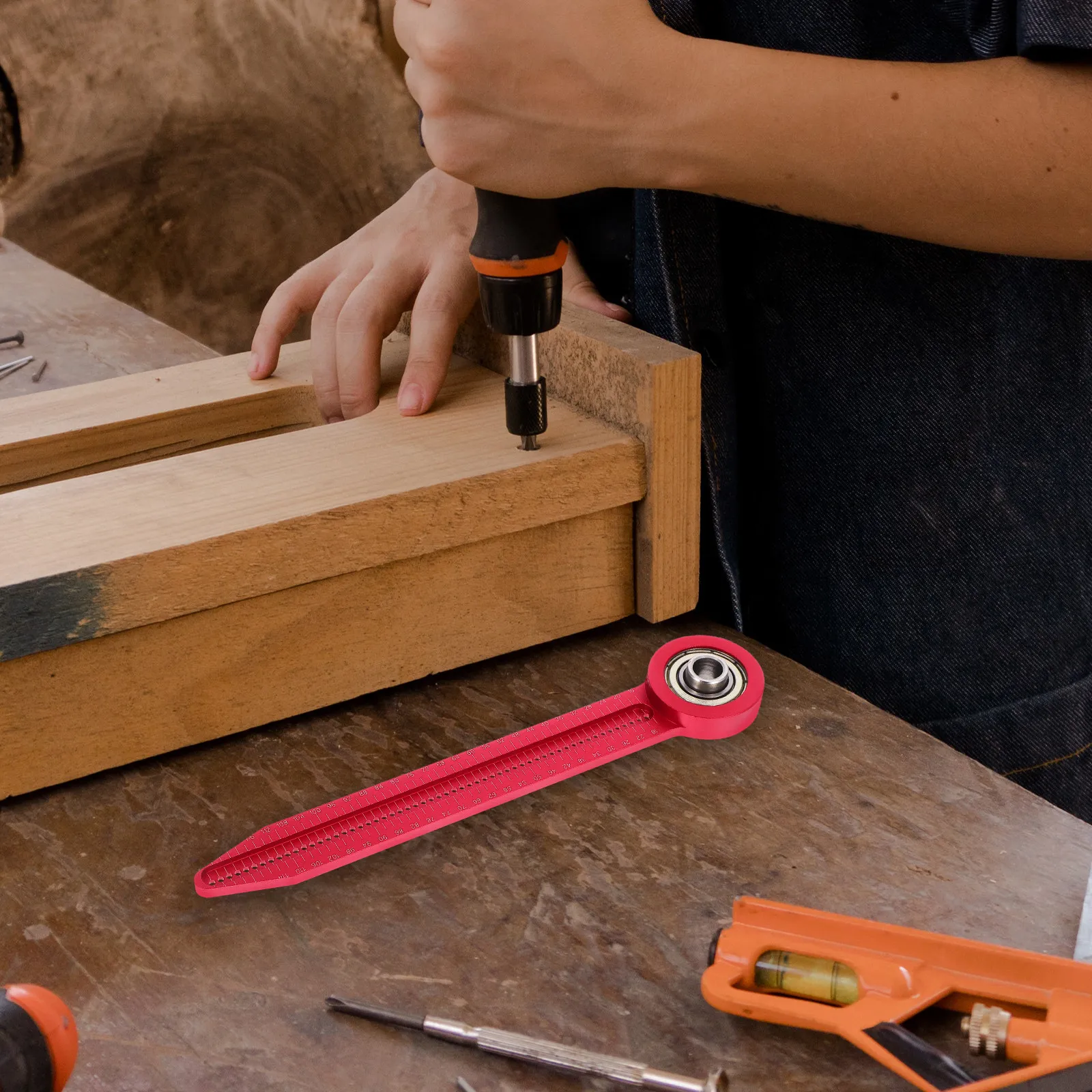 원형 제도용 컴퍼스 알루미늄 합금 휴대용 정밀 원형 그리기 도구(제도, 엔지니어링, 리노베이션, 목공용)