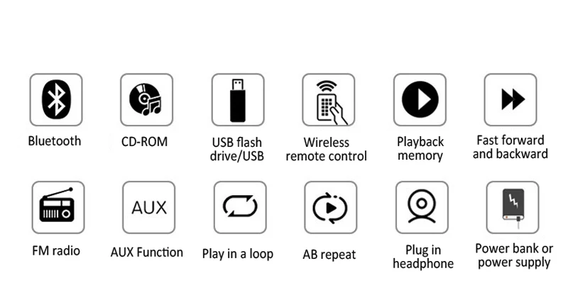 Portable CD Player KC-808 Bluetooth 5.1 Wall Mounted Desktop MP3 CD Player Suppo
