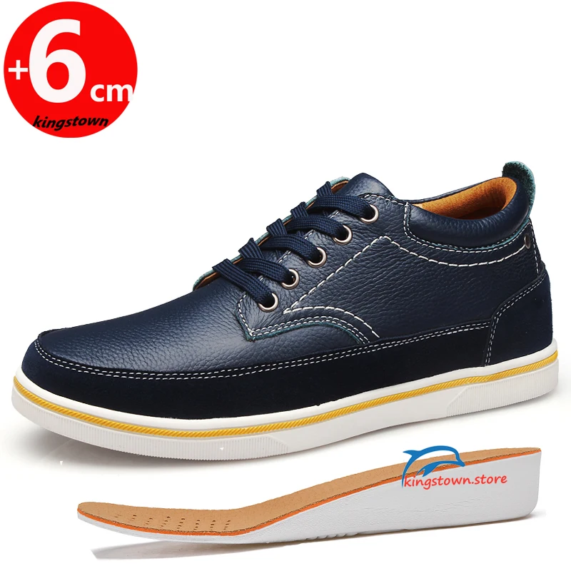 

Sneakers Men Elevator Shoes Height Increase Insole 6CM for Man Leather Business High Daily Life