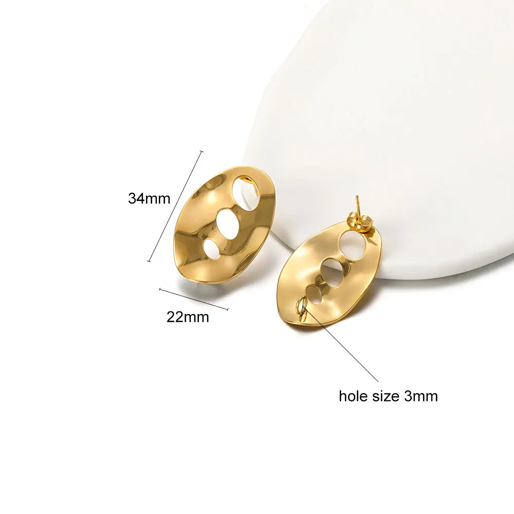 6 Stück unregelmäßige, große Ohrringe aus Edelstahl, Ohrstecker, Basisstifte mit Ohrring-Stecker für die Herstellung von DIY-Klassiker-Ohrschmuck – Detail 6