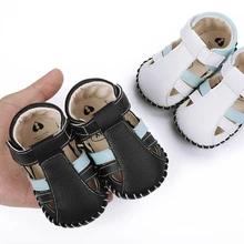 

Fashion Newborn Baby Summer Sandals Classic Kids Boys First Walker Toddler Infant Casual Solid Color PU Crib Shoes