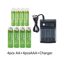 NEW1.5V Alkaline Rechargeable Batteries Set: AA 9900mAh & AAA 8800mAh with USB Charger, Free Shipping for Remote/Toy/Camera - Image 3