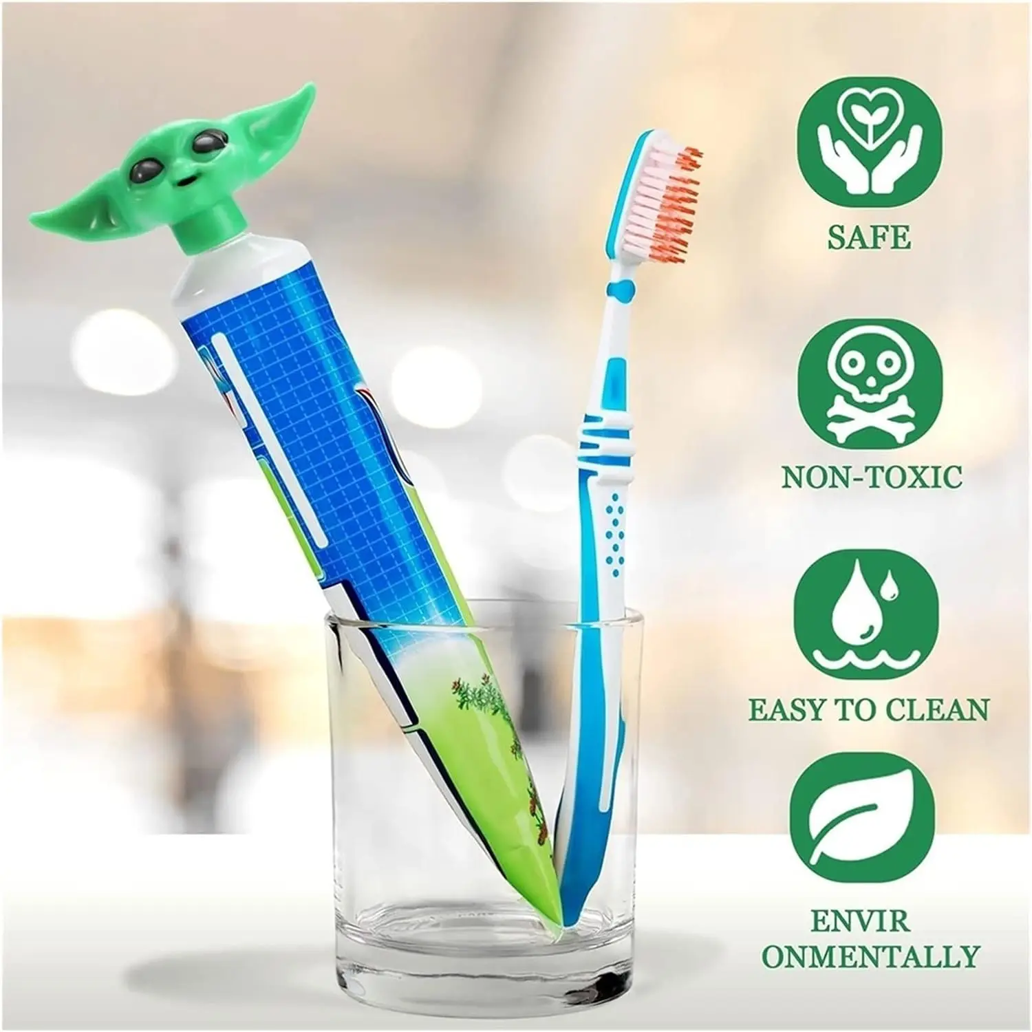 Funny Cartoon Toothpaste Squeezer for Family Kids and Adults, Creative Toothpaste Tube Dispenser, Head Cap 5