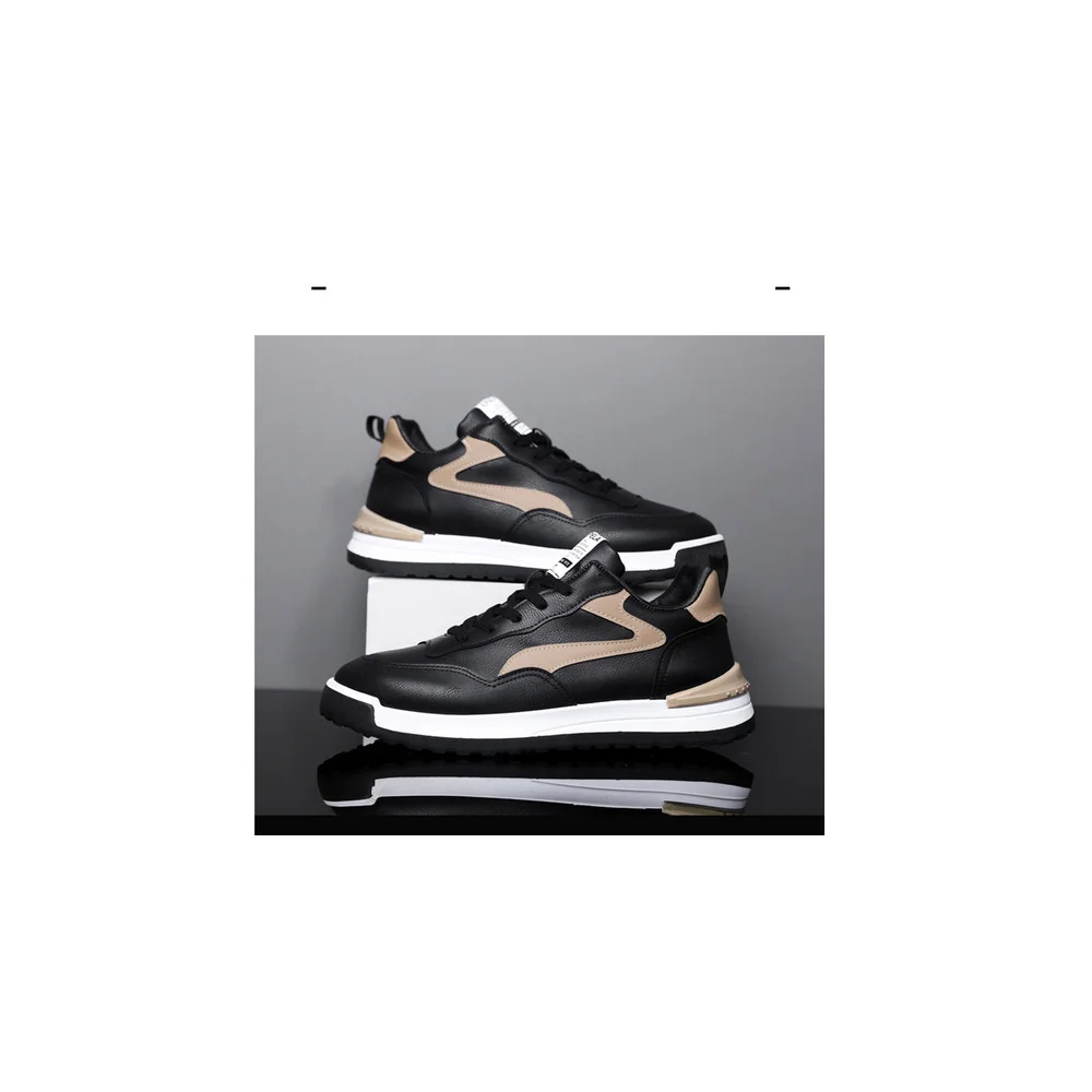 Beliebte lässig-stilvolle Sneakers Schuhe aus gebürstetem Leder für Herren aus Strickgewebe, Läufer aus Mesh, Turnschuhe für Herren, Sport, Outdoor, Wandern_voghion.com