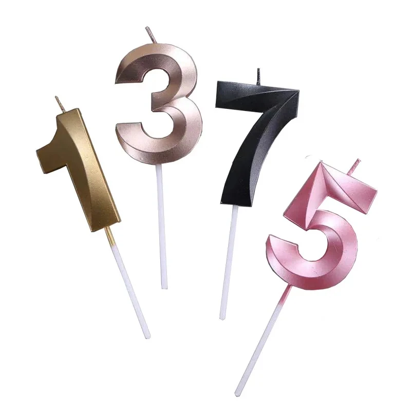 

Birthday Number Candles 0-9 Gold/Silver/Pink Kids Happy Birthday for Cake Decoration Wedding Party Supplies Cake Topper eid DIY