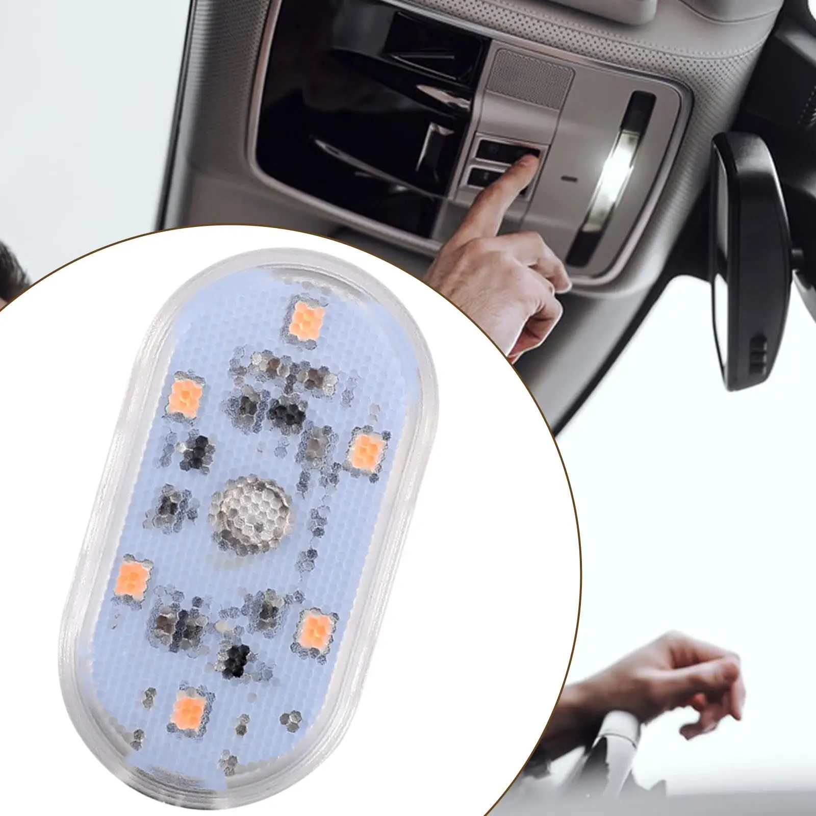휴대용 컴팩트 LED 자동차 인테리어 분위기 램프, 2-4 팩