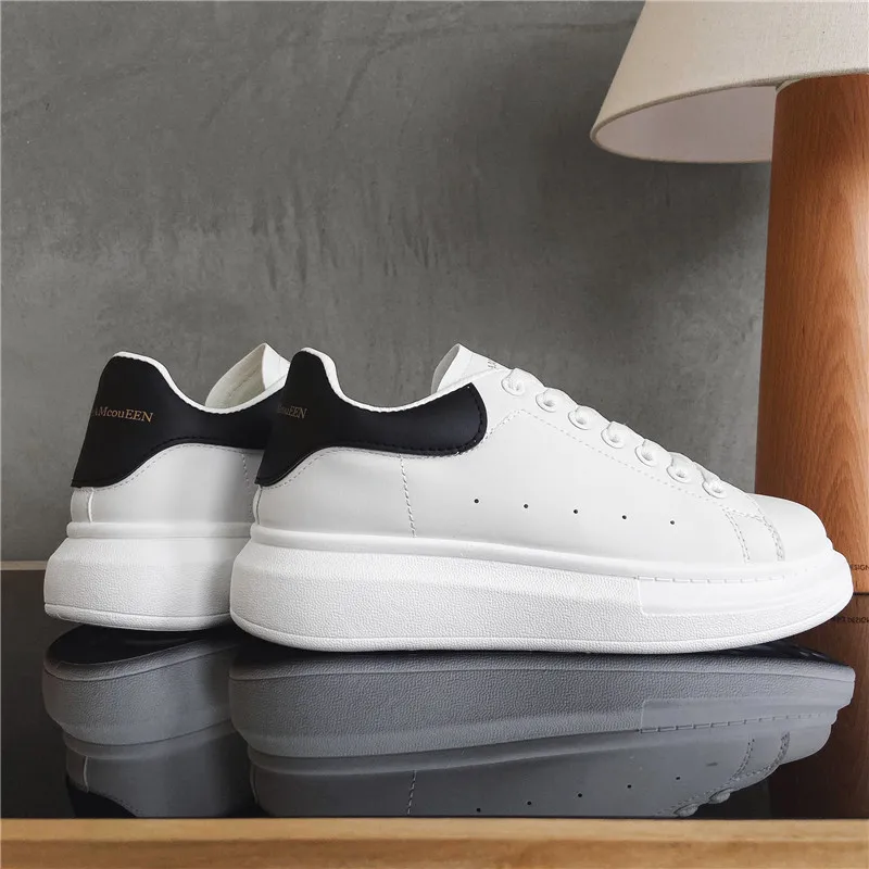 Men's breathable lightweight white shoes spring summer soft-sole comfort walking casual shoes fashion student sports baord shoes - Image 3
