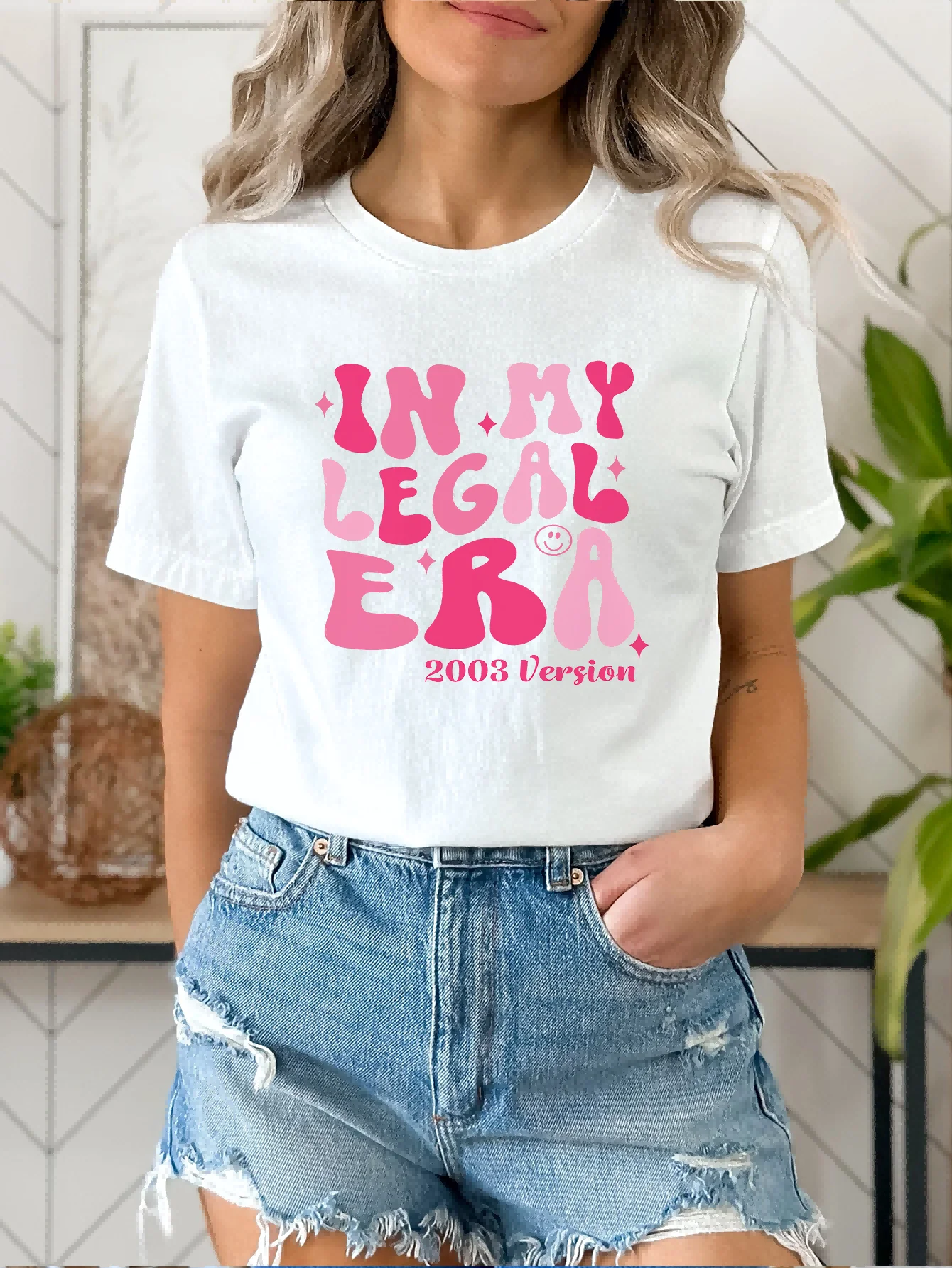 

Colorful Letter Print Crew Neck T-shirt, Casual Short Sleeve Top For Spring & Summer, Women's Clothing