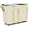 Create-a-Cart White 4 Door Cabinet Kitchen Cart with Stainless Steel Top by Home Styles 1
