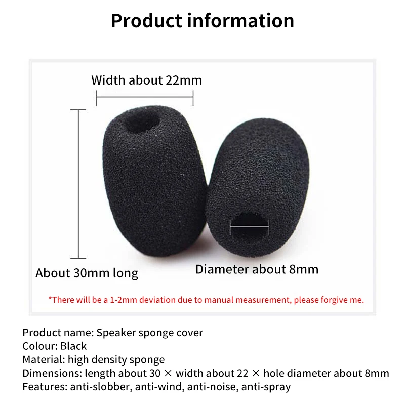 

1/10PCS Microphone Windscreen Sponge Cover Headset Mic Foam Cover Protective Cap For Gooseneck Meeting Mic