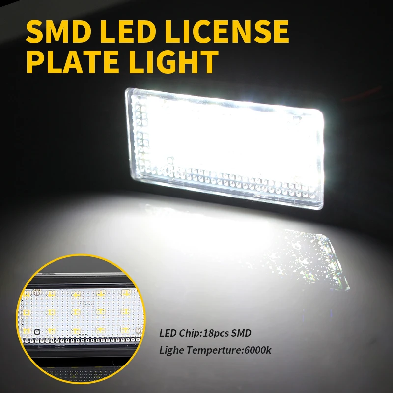 High-Brightness LED License Plate Light - Canbus Enabled Car Accessory