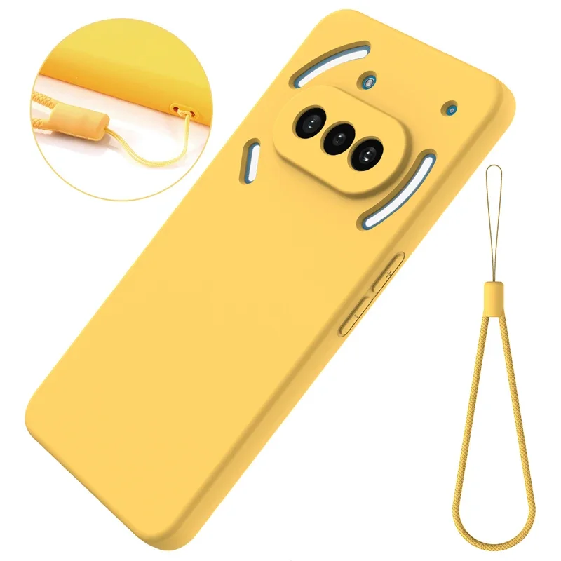 Soft Premium Liquid Silicone Case with Flocking Interior and Strap Lanyard
