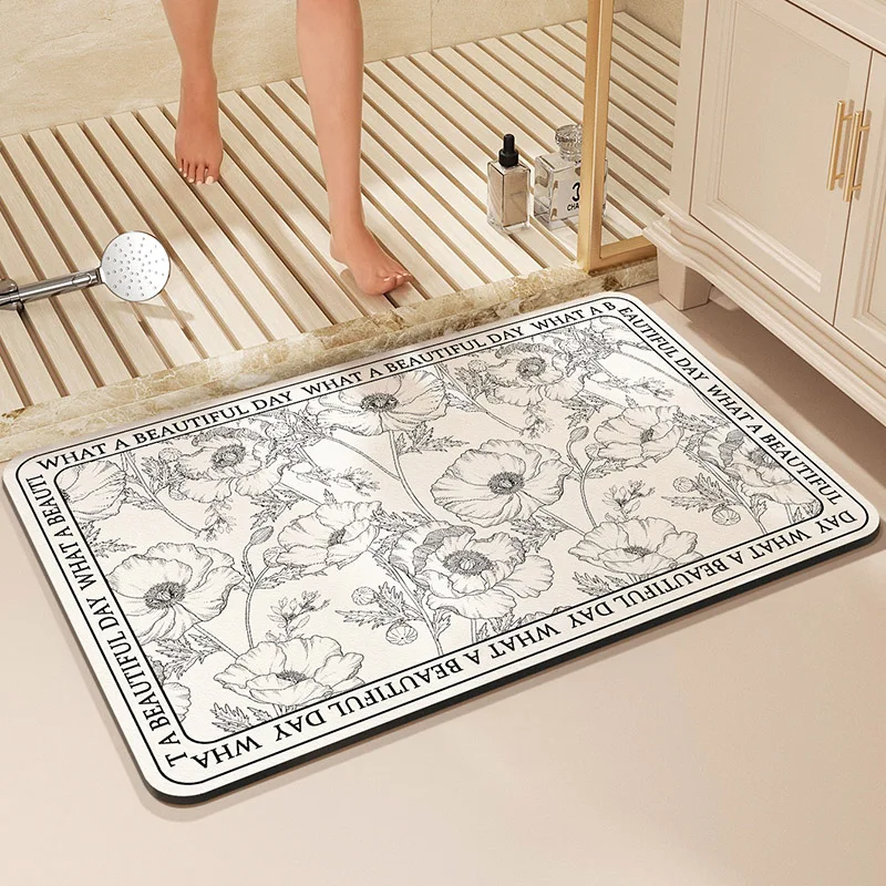 Lüks banyo halı paspas Anti kayma duş ayak paspası süper emici hızlı kuru zemin Mat tuvalet halı paspas yıkanabilir