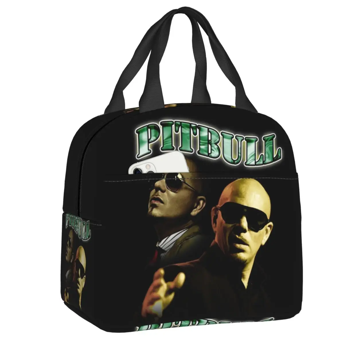 

Pitbull Rap Bootleg Thermal Insulated Lunch Bags Women Mr World Rapper Singer Resuable Lunch Tote Multifunction Food Box