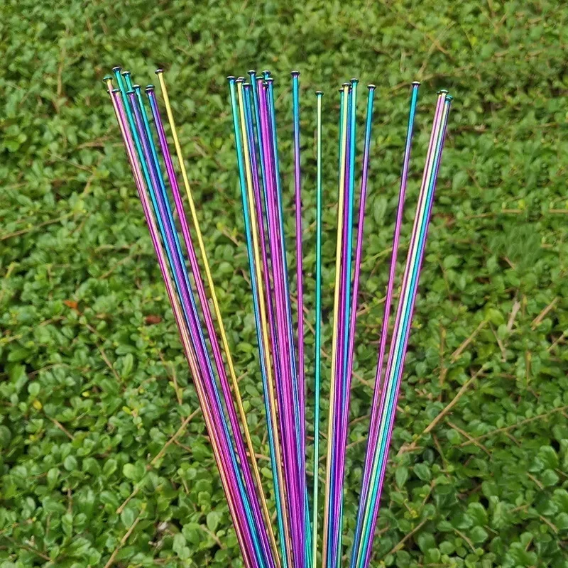 Bike Accessories Bicycle Spokes Sapim 2.0mm bicycle spokes j-bend/straight pull Rainbow color bikes with copper cap spokes Can choose any length below 310mm