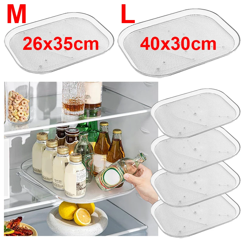 Turntable Organizer Lazy Susan Refrigerator 360 Rotatable Rectangle Storage Rack Clear Turntable Rack Kitchen Cabinet rotating storage organizer